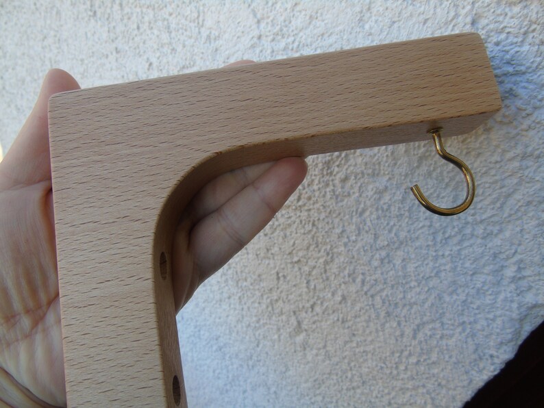 Plant Hanger Macrame Holder Square Beech Hook Simple Design Bracket Wood Wall Hooks Kitchen Decor Hanging Planter Holder