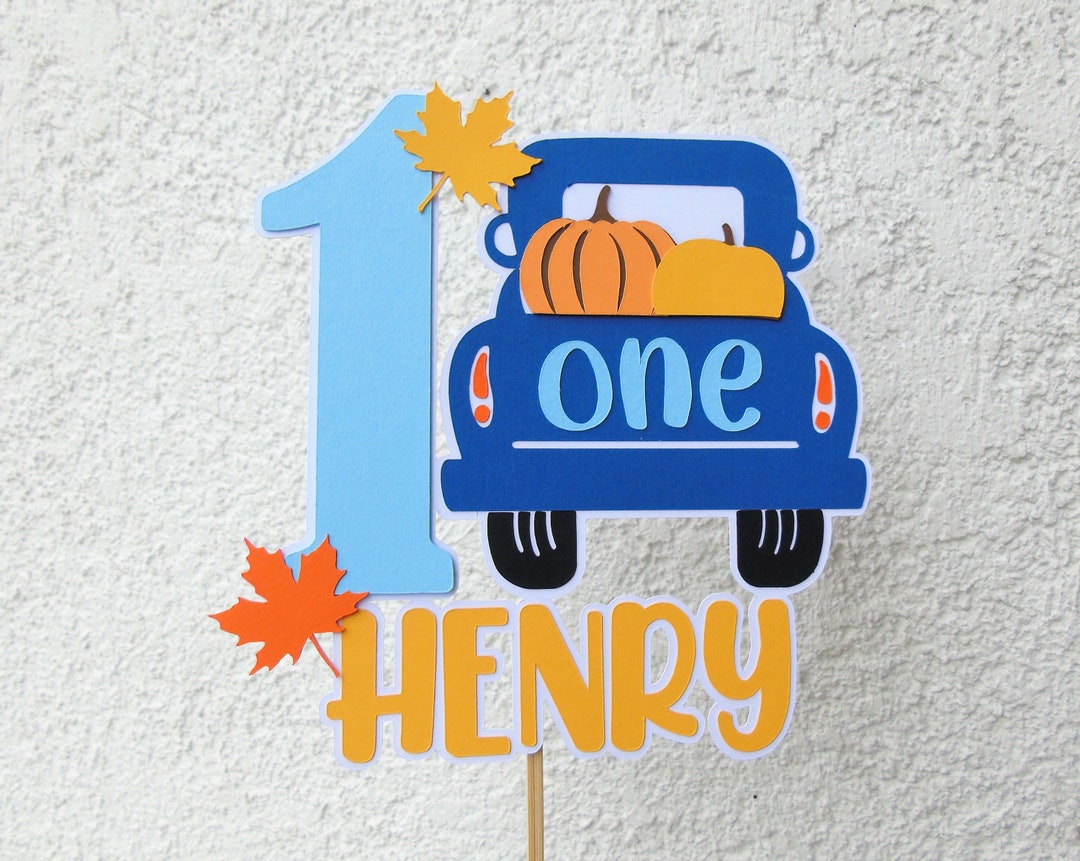 Blue Truck Pumpkin Cake Topper Little Pumpkin Boy Birthday Party blue-truck-pumpkin-cake-topper-little-pumpkin-boy-birthday-party