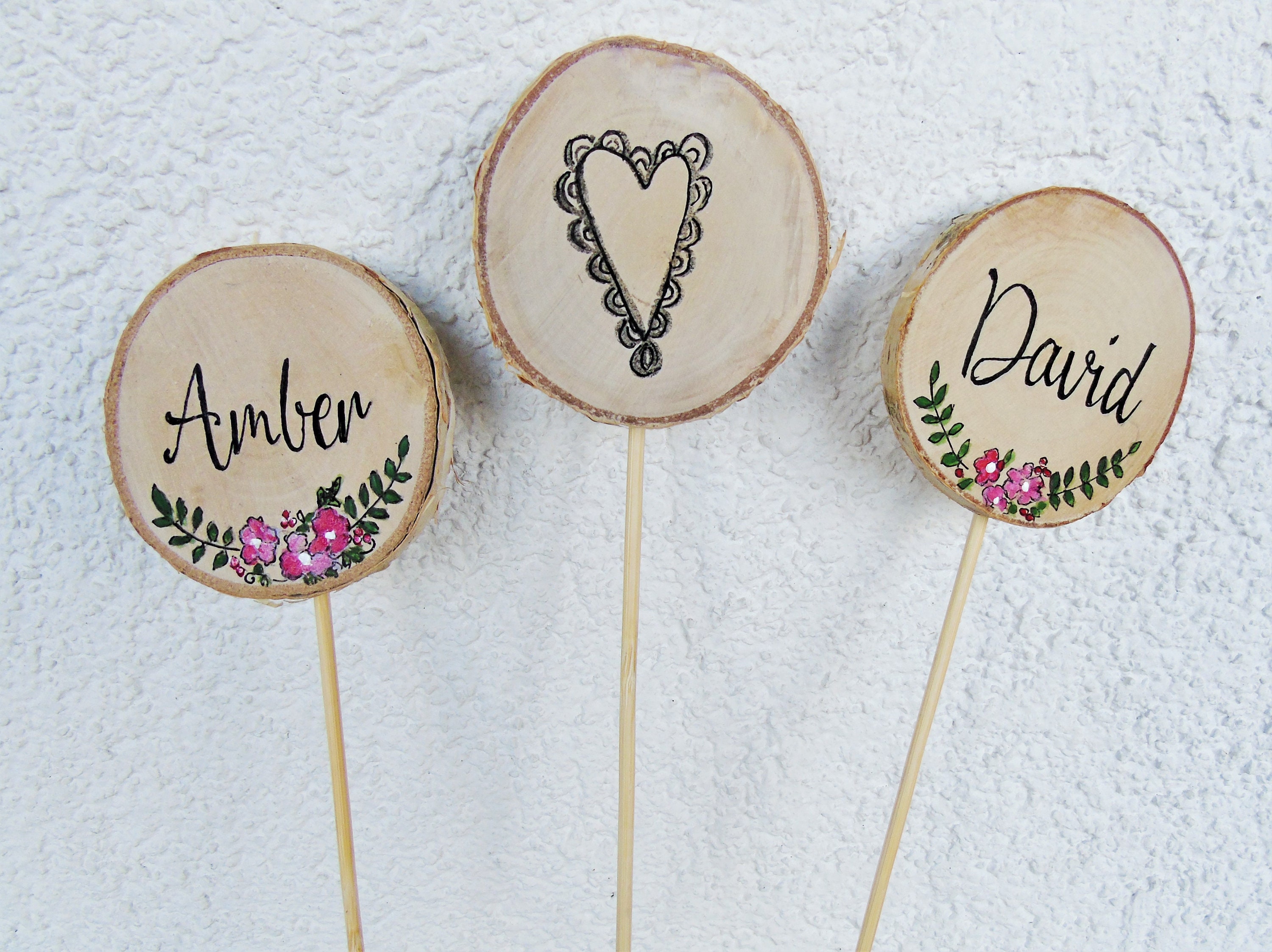 Custom Cake Topper Boho Floral Rustic Wedding Cake Topper Etsy