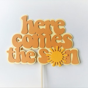 Here Comes The Son, Sun Cake Topper, Sunshine Baby Shower Party, Boho Sunshine Cake Topper, 1st Birthday Decor, Retro Sun Party, Boy or Girl