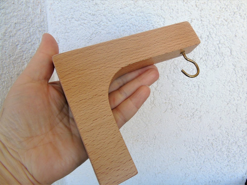 Plant Hanger Macrame Holder Square Beech Hook Simple Design Bracket Wood Wall Hooks Kitchen Decor Hanging Planter Holder