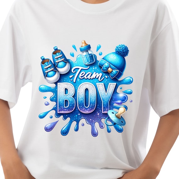Team Boy Gender Reveal T-Shirt Baby Shower Announcement Team Boy Gender Reveal T-Shirt Baby Shower Announcement