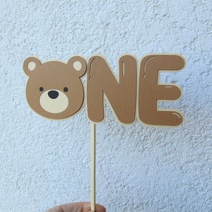 Décoration de gâteau ours en peluche, décoration de gâteau 1er anniversaire, fête d'anniversaire un ours, décoration de fête de garçon, décoration de gâteau ours mignon, décoration de fête ours