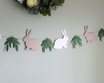 Happy Easter Banner, Some Bunny Is One Banner, Easter Decoration, Bunny Home Decor, Bunny Baby Shower, Bunny Greenery Birthday Banner