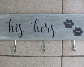 Dog Leash Holder for Wall, Key Leash Hanger, His Hers Wall Key Rack, Home Decor, New House Gift, Dog Leash Hook