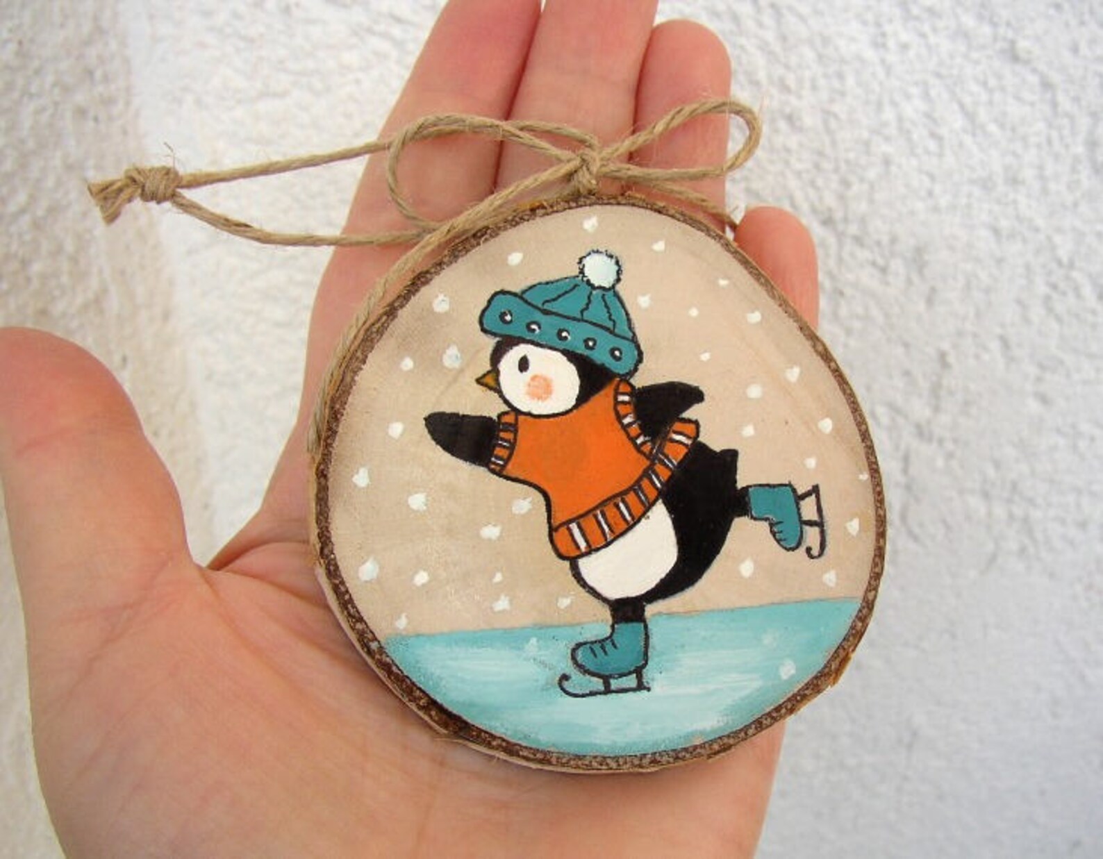 Skating Penguins Christmas Decoration 
