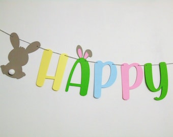 Happy Easter Banner, Some Bunny Is One Banner, Easter Decoration, Bunny Ears Home Decor, Bunny Easter Banner, Pastel Easter Birthday Banner