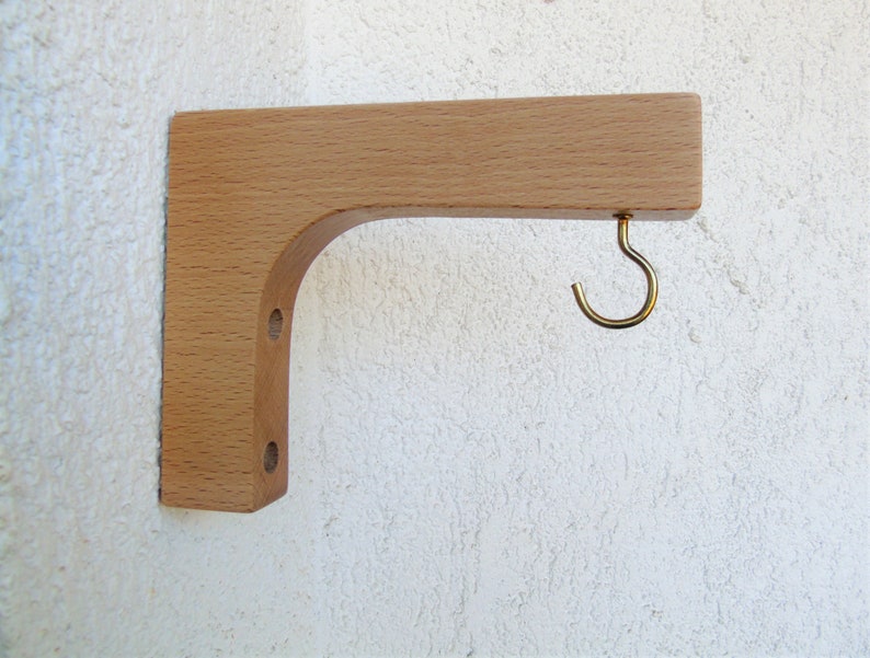 Plant Hanger Macrame Holder Square Beech Hook Simple Design Bracket Wood Wall Hooks Kitchen Decor Hanging Planter Holder