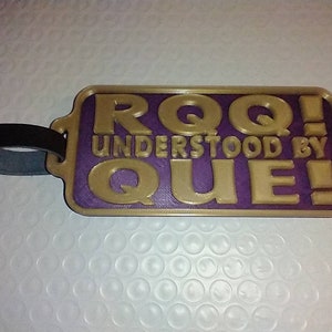 Massively OWT - Omega Psi Phi &quot;RQQ understood by Que&quot; Luggage Tag -  Omega Psi Phi, fraternity Gift, Que Dawg, RQQ, 1911, Probate Gift