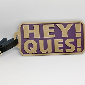 Massively OWT - Omega Psi Phi &quot;Hey! Ques!&quot; Luggage Tag -  Omega Psi Phi, fraternity Gift, Que Dawg, Dog 46, RQQ, 1911, Probate Gift
