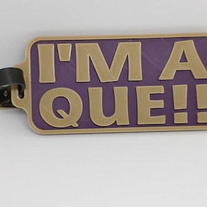 Massively OWT - Omega Psi Phi &quot;I&#39;m A Que!!&quot; Luggage Tag -  Omega Psi Phi, fraternity Gift, Que Dawg, Dog 46, Roo, 1911, Probate Gift