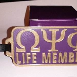 Massively OWT - Omega Psi Phi &quot;Life Member&quot; Luggage Tag -  Omega Psi Phi, fraternity Gift, Que Dawg, Dog 46, RQQ, 1911, Probate Gift