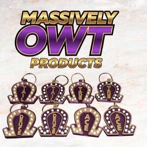 Massively OWT - "Ace - Deuce - Tre - Tail" Omega with Pearls Keychain -  Probate Gift, Omega Psi Phi, ROO, Eleven, Gift, Neophyte, 