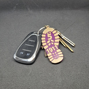 Massively OWT - &quot;Boot Print Number&quot; Keychain -  Probate Gift, Omega Psi Phi, ROO, Eleven, Gift, Neophyte, 