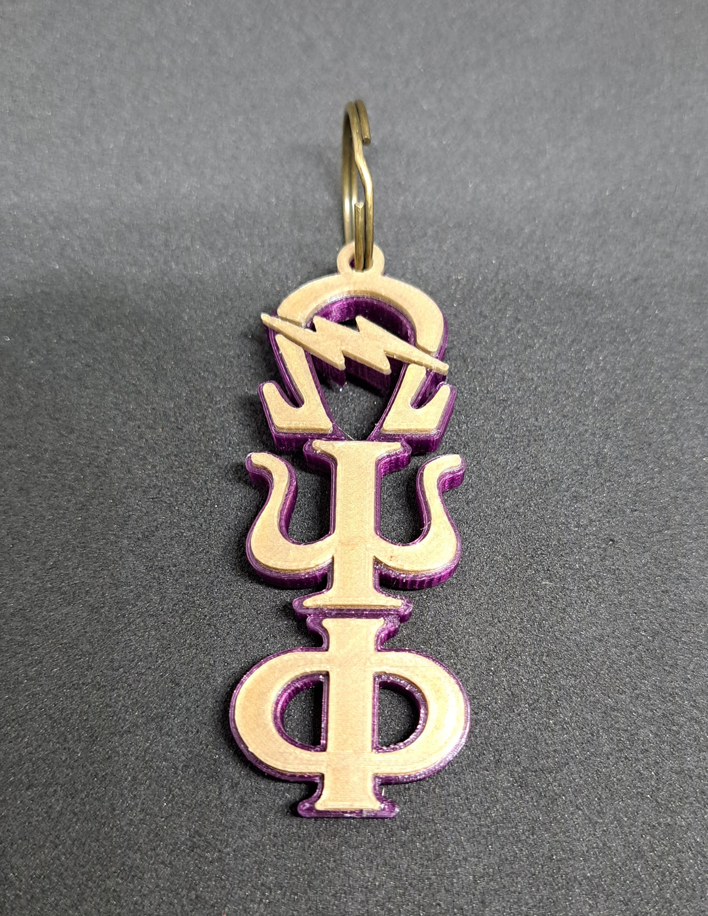 MassivelyOwtProducts Massively Owt Omega psi Phi Keychain w Bolt Probate Gift Roo Eleven Gift neophyte RQQ Bruhs Bruh Team