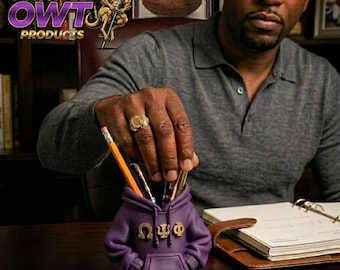 Massively OWT - "Omega Psi Phi Hoodie Pencil / Pen Holder". ROO, Gift, Neophyte, RQQ,