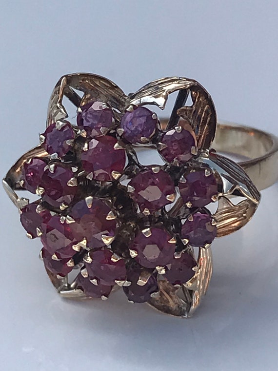 14k ruby domed ring, vintage ruby ring, large rub… - image 3