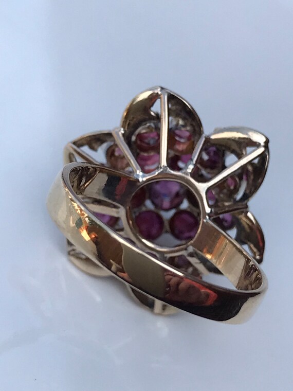 14k ruby domed ring, vintage ruby ring, large rub… - image 6