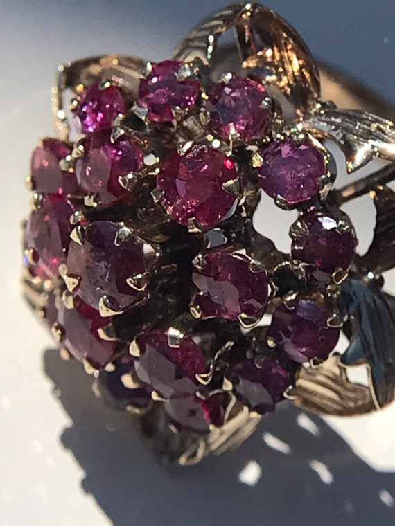 14k ruby domed ring, vintage ruby ring, large rub… - image 9