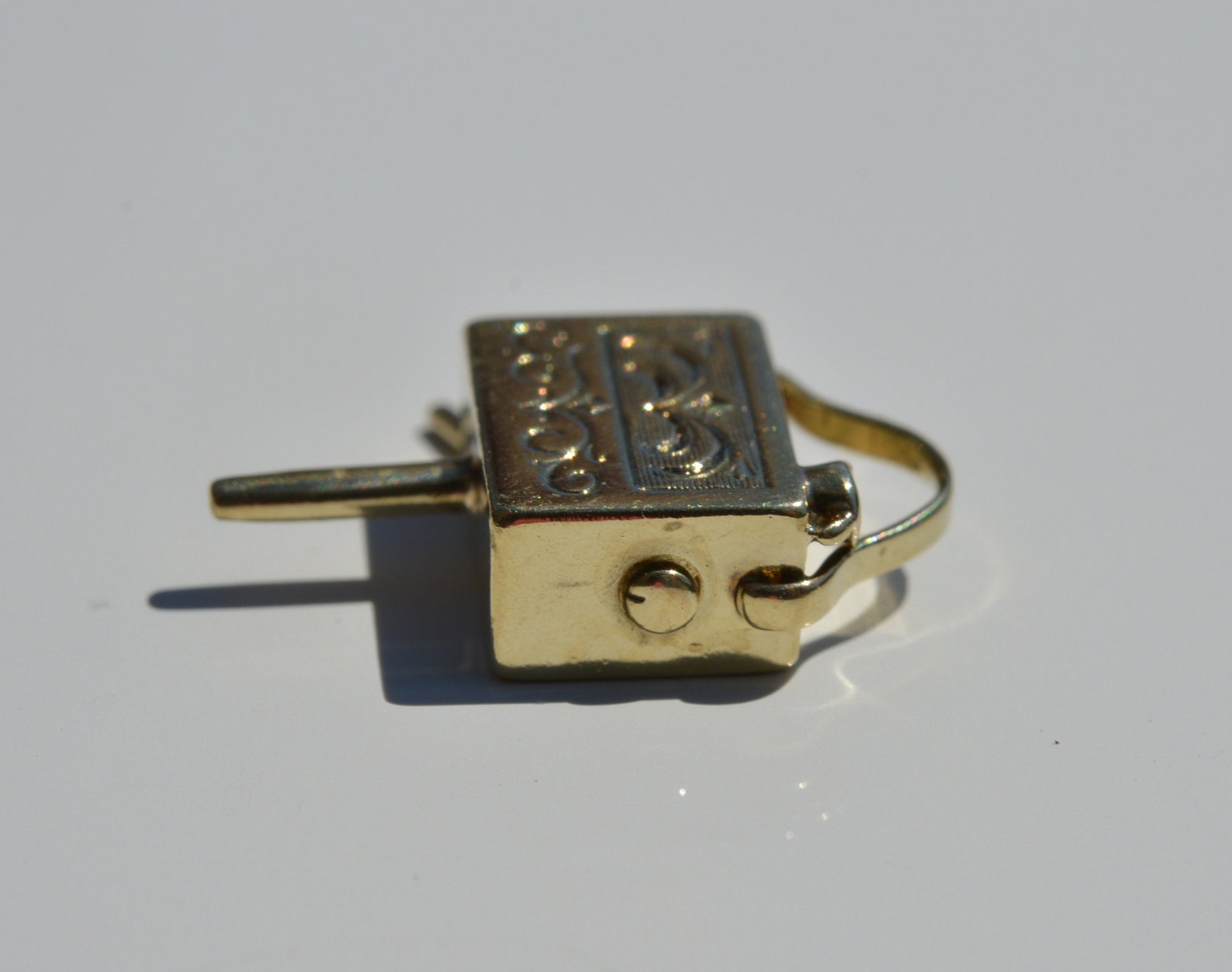 Music Box Charm, Antique 14k Music Box Charm, Gold Charm Etsy