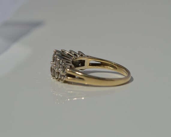 14 yellow gold ring,  14 diamond ring, two row di… - image 7