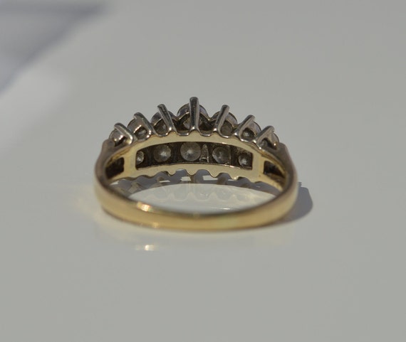 14 yellow gold ring,  14 diamond ring, two row di… - image 8