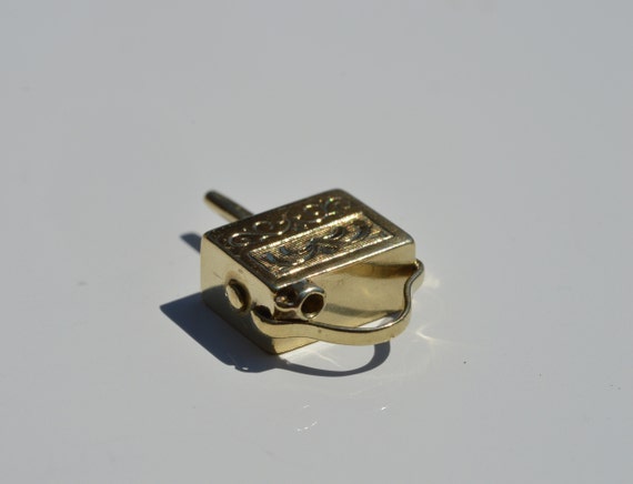 music box charm, antique 14k music box charm, Gol… - image 5