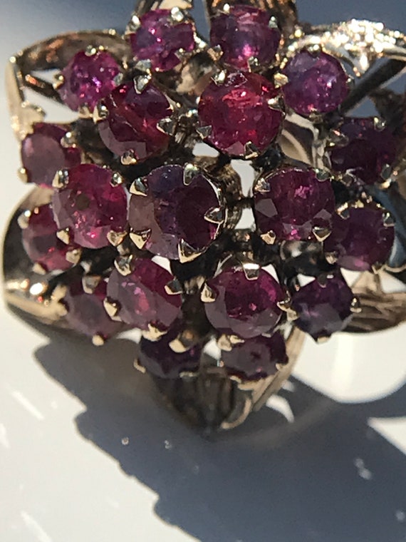 14k ruby domed ring, vintage ruby ring, large rub… - image 2