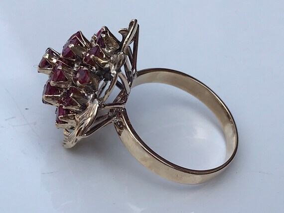 14k ruby domed ring, vintage ruby ring, large rub… - image 4