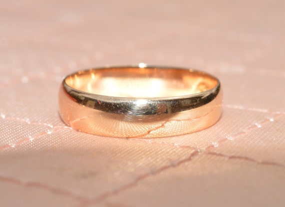 18 k wide gold band, wedding band, gold wedding b… - image 2