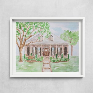 Custom House Watercolor, home decor, house painting