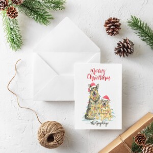 Cartões de Natal em aquarela para cães de estimação personalizados, papelaria, além de impressão de 75 cartões