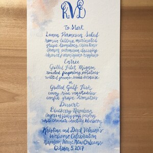 Custom Menu - Watercolor