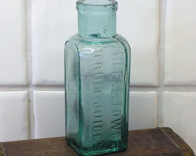 Victorian Bottle Eiffel Tower Fruit Juices Aqua Glass Bottle. Etsy