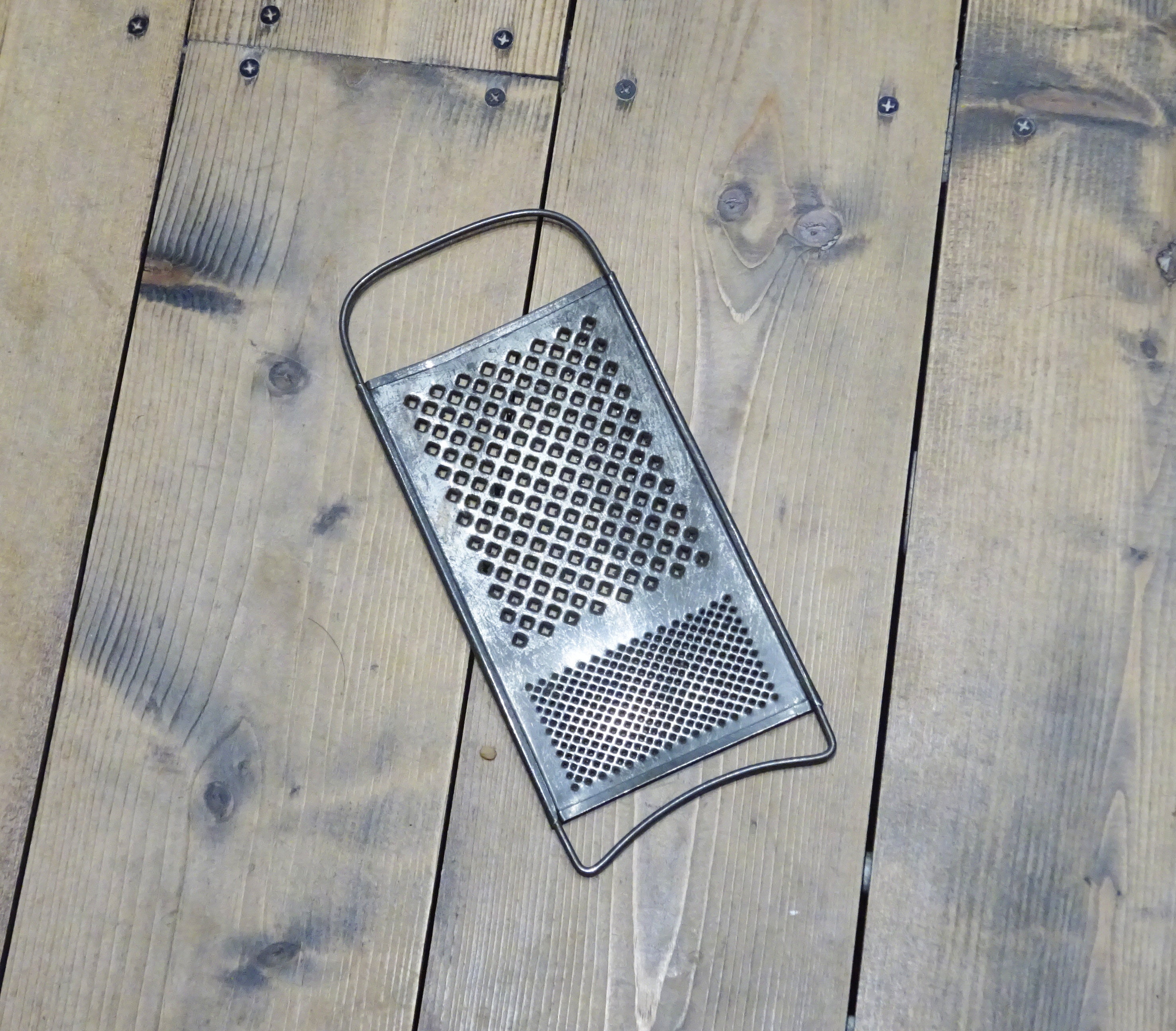 Vintage 1950s Italian Round Steel Cheese Grater Box for Parmesan