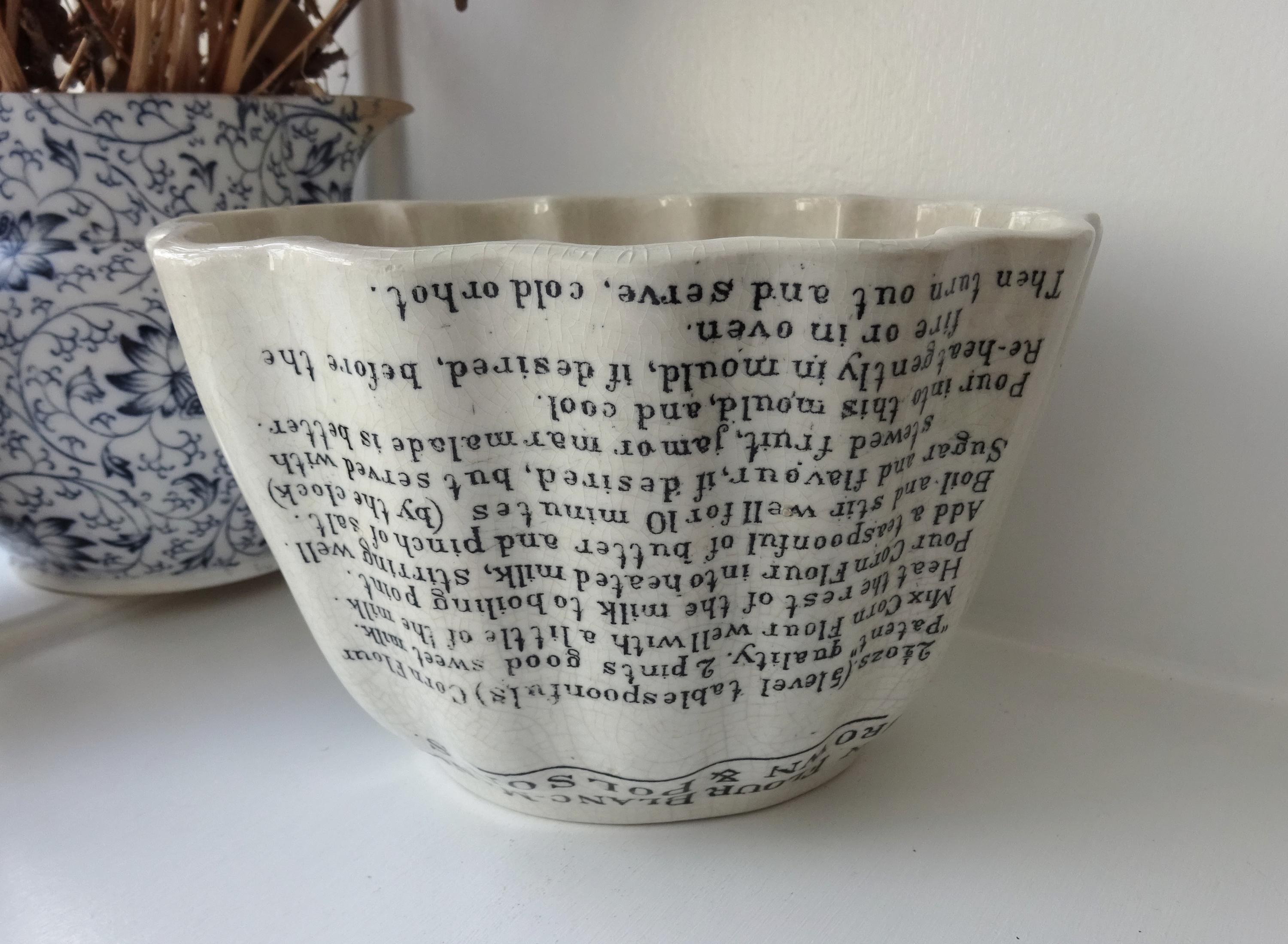 Antique Brown & Polson's Corn Flour Blanc-mange Recipe Mould