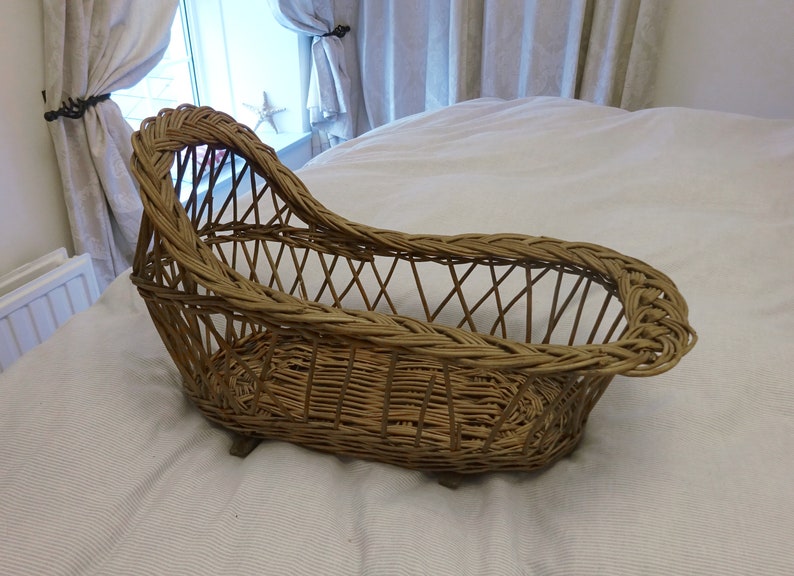 Antique Wicker Doll's Cradle Rocking Crib Basketry Doll Etsy UK