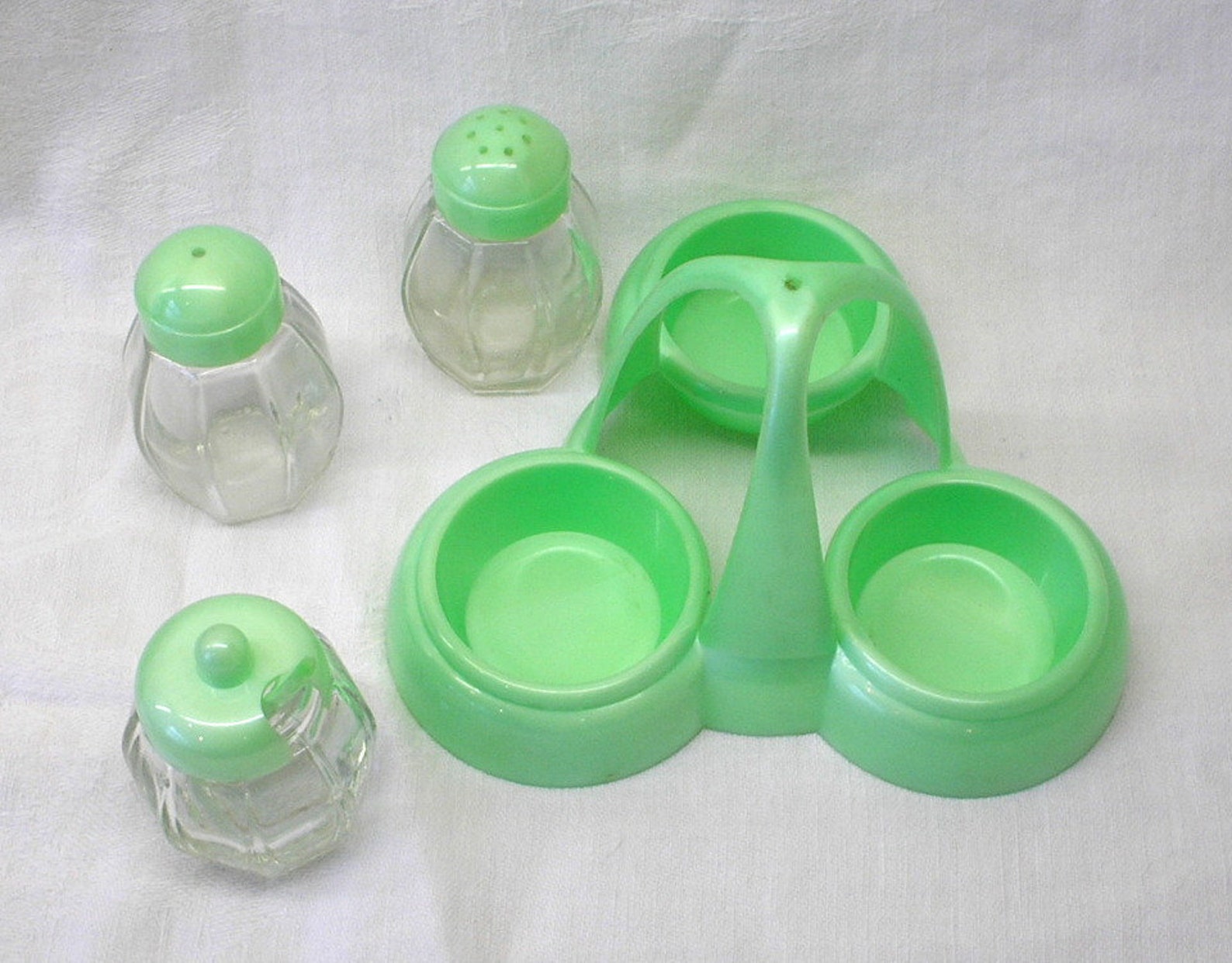 Vintage Embee Products green plastic cruet set 1950s 1960s Etsy