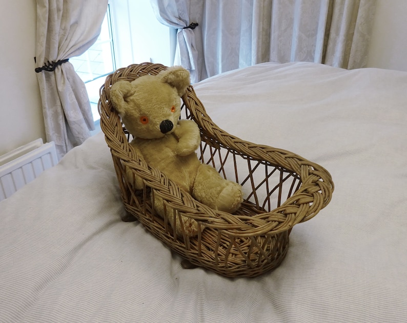 Antique Wicker Doll's Cradle Rocking Crib Basketry Doll Etsy UK