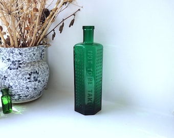 緑色のガラス毒瓶 19世紀 - Etsy 日本