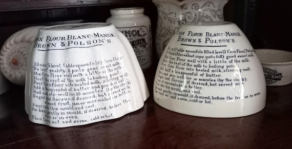 贅沢品 Antique Mould Recipe Blanc-mange Flour Corn Polson's & Brown アンティーク雑貨