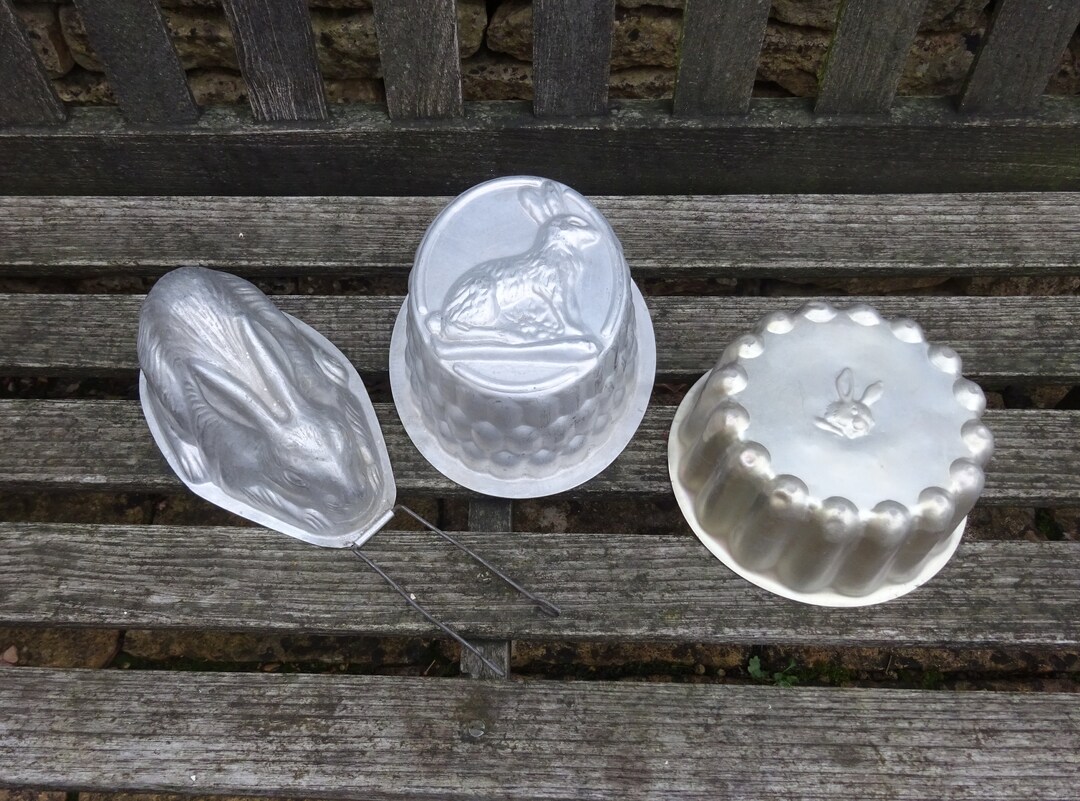 Vintage Aluminium Rabbit Jelly Moulds. Rabbit Design Molds Etsy
