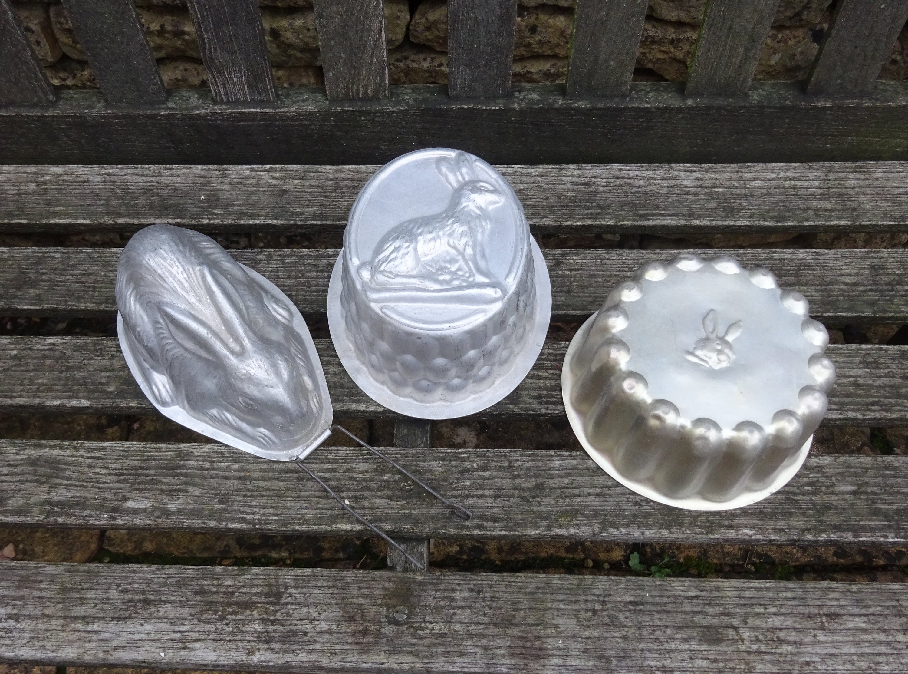 Vintage Aluminium Rabbit Jelly Moulds. Rabbit Design Molds Etsy Australia