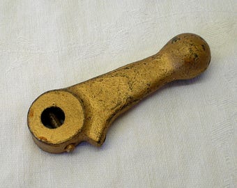 Vintage cast iron lathe handle for restoring, painted gold, antique lathe handle, antique tools, vintage tools, carpentry, woodworking, tool