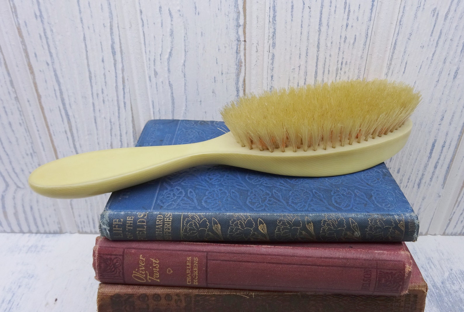 Antique Hair Brush Natural Bristles Celluloid French Ivory. Etsy