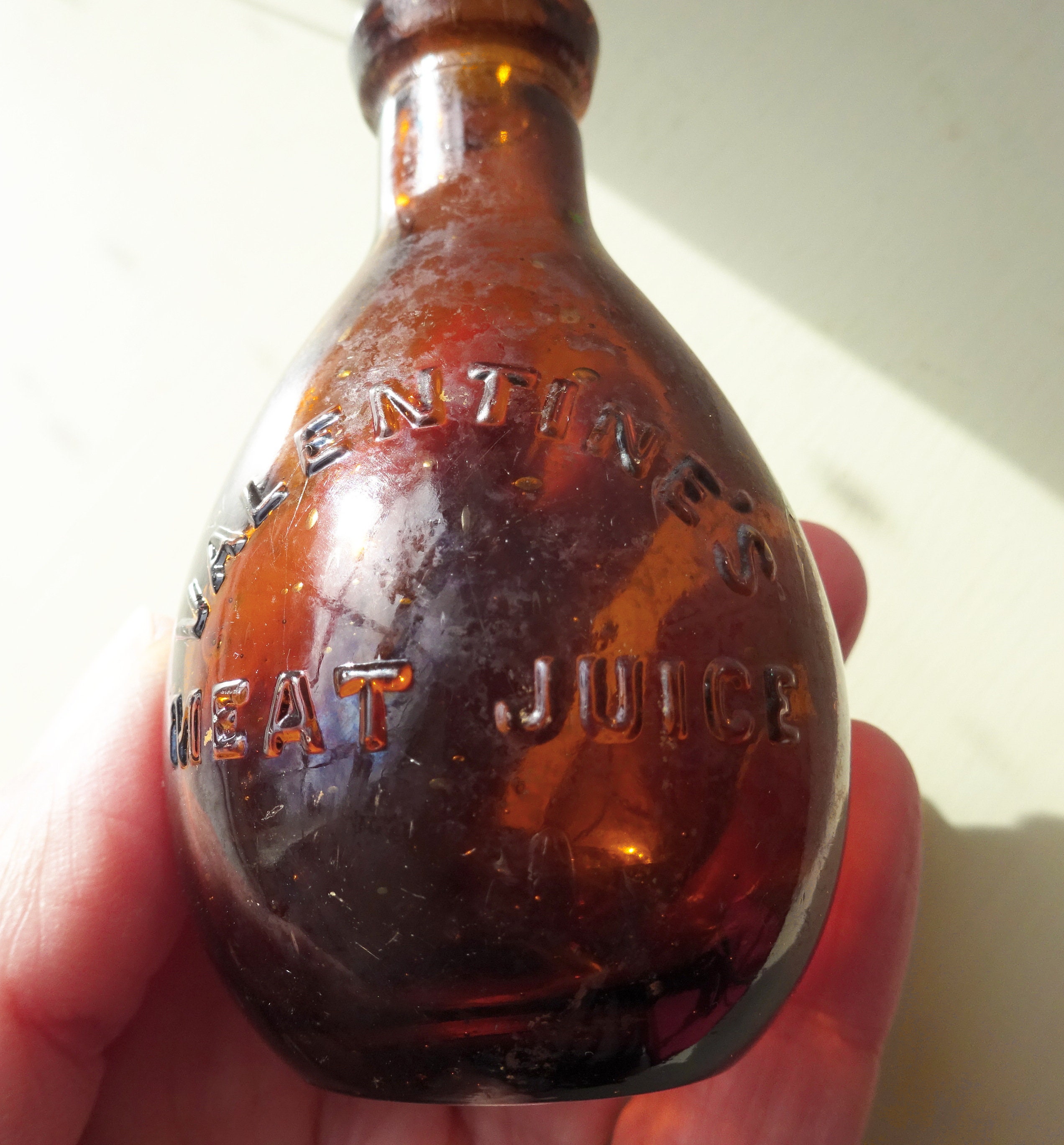 Antique Valentine's Meat Juice Bottle Amber Bottle Beef Etsy