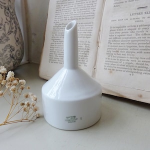 Vintage Royal Worcester porcelain wine funnel, white china wine funnel, kitchenalia, 1930&#39;s, winery, vintners, wine bar decor, bar ware, pub