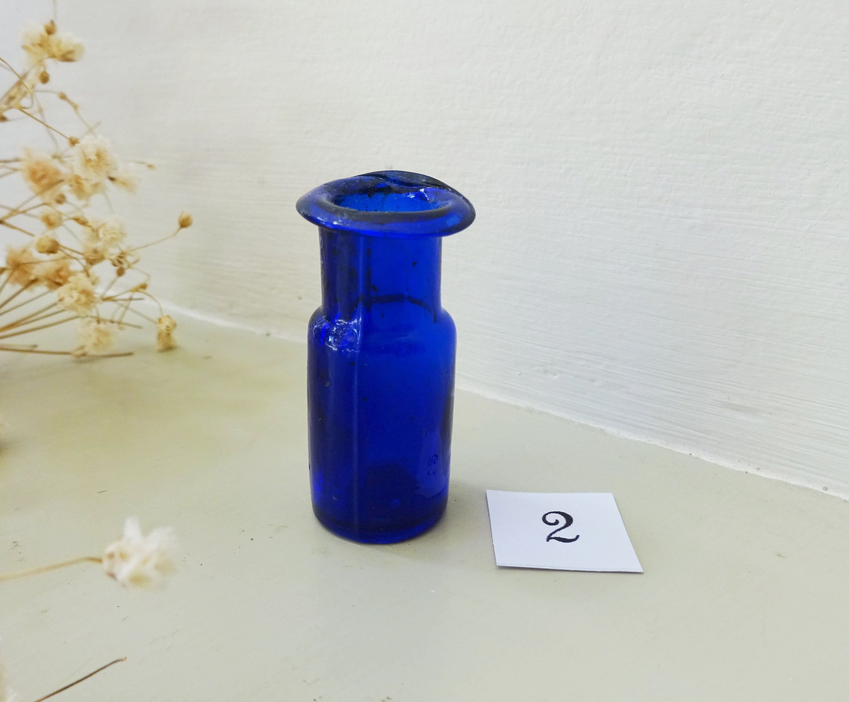 vintage pharmacist bottle blue glass 60's jar pharmacy apothekerspot cobalt