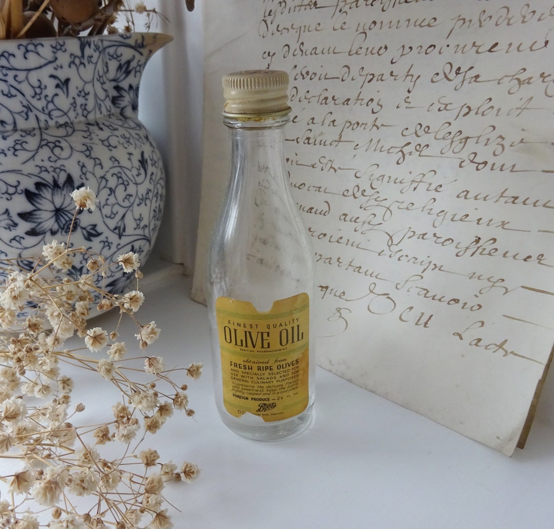 Antique Boots Olive Oil Bottle Boots Pure Drug Company Ltd Etsy