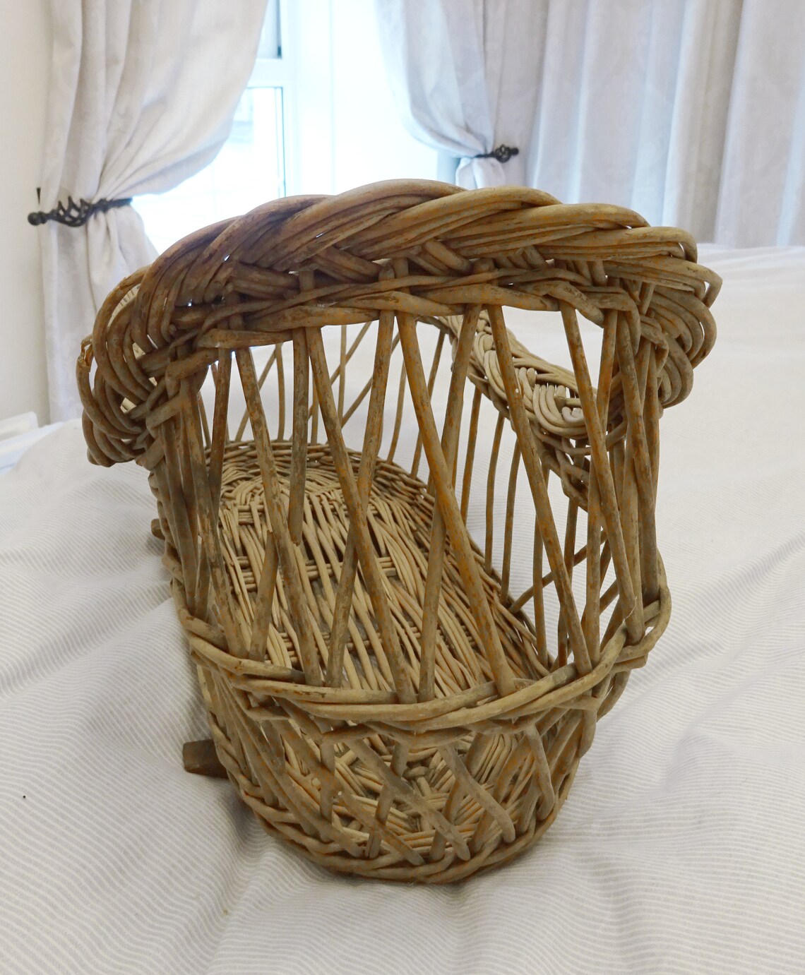 Antique Wicker Doll's Cradle Rocking Crib Basketry Doll Etsy UK